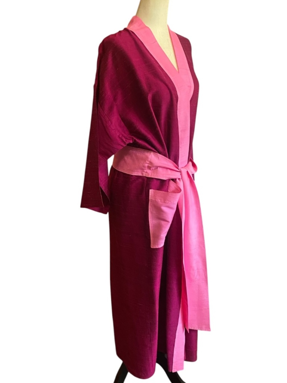 Vintage RAW SILK kimono. Unisex. One size